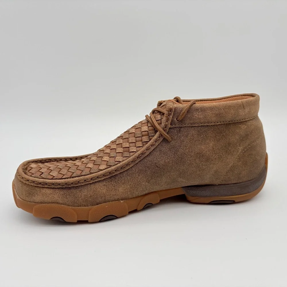 Twisted X Chukka Driving Moc Boots Mens Size 10W Wide Width Tan/Bomber Leather